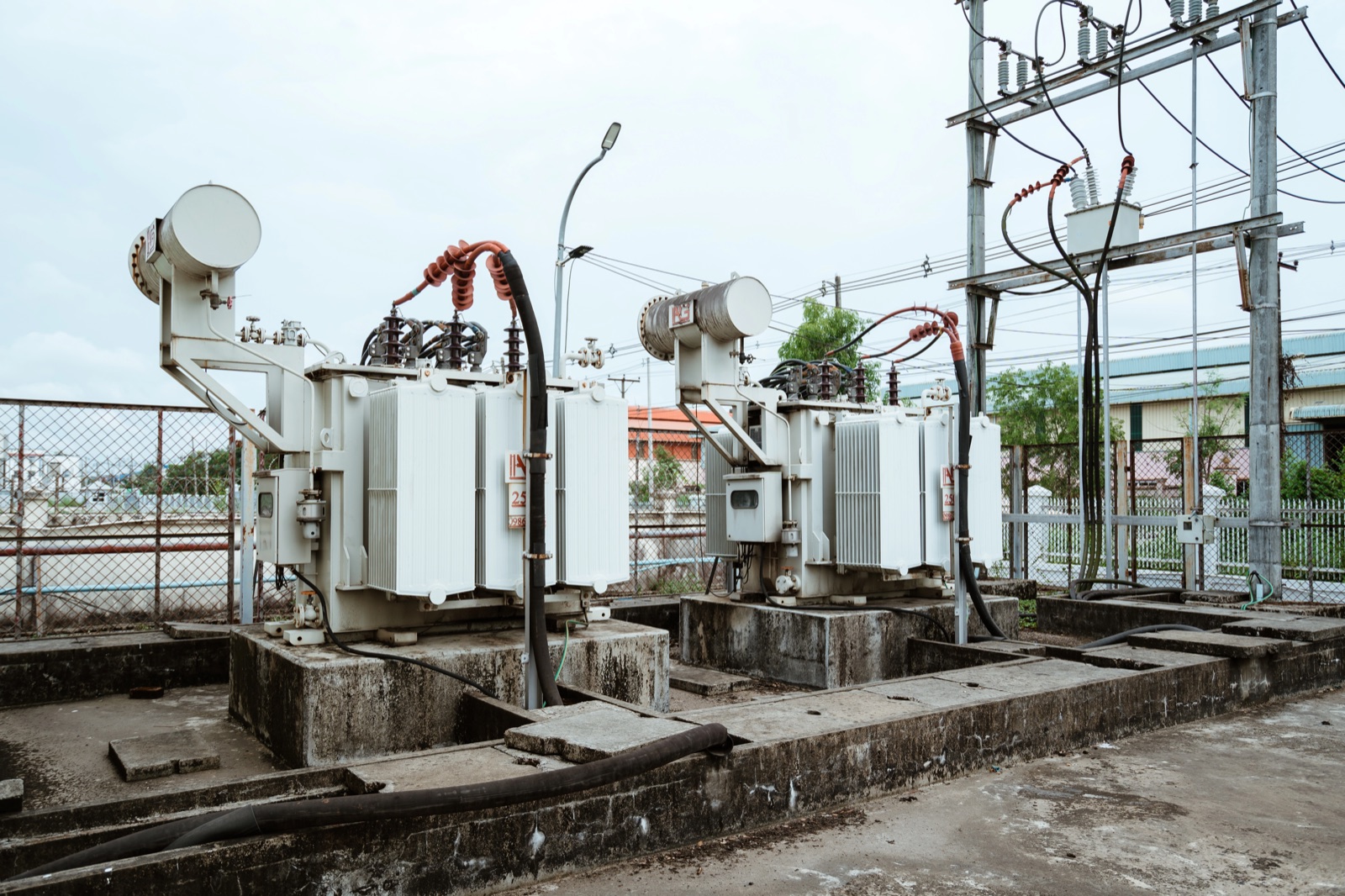 Outdoor 5,000 kVA transformer utility system with two 2,500 kVA units